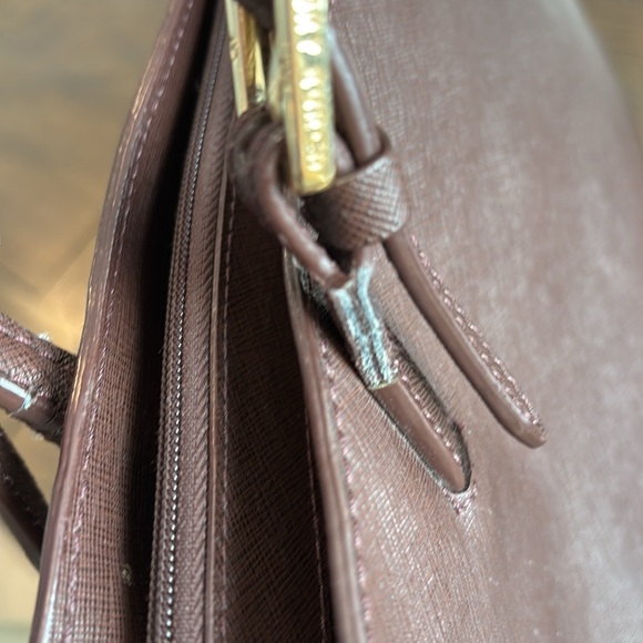 🍂🤎👜Tory Burch Brown Saffiano Large leather tote - Picture 10 of 15